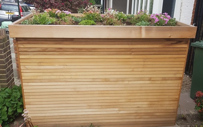 Bin storage and living roof
